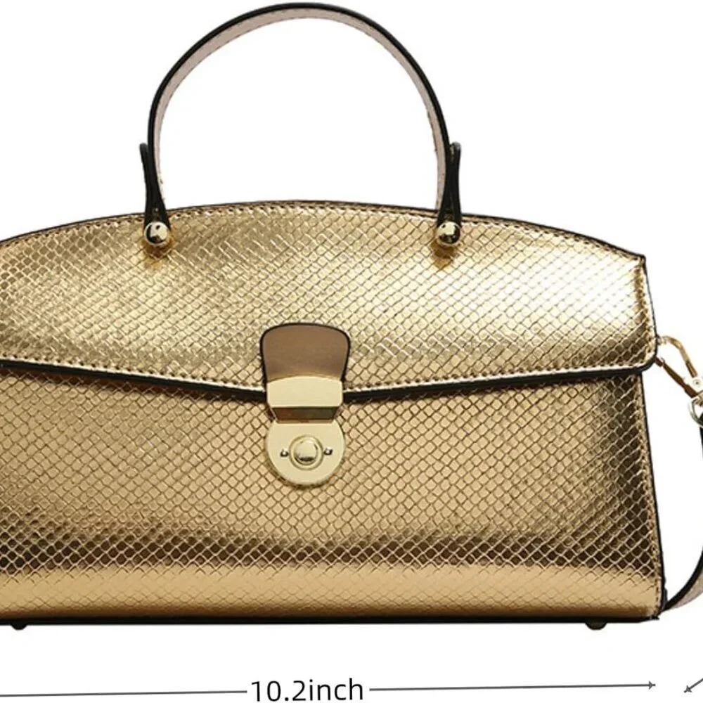 Women's Faux Leather Snake Pattern Evening Handbag Crossbody Clutch Tote